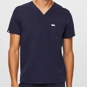 FIGS Men’s Chisec Three-pocket Scrub Top Shirt Navy Blue Size Extra Large